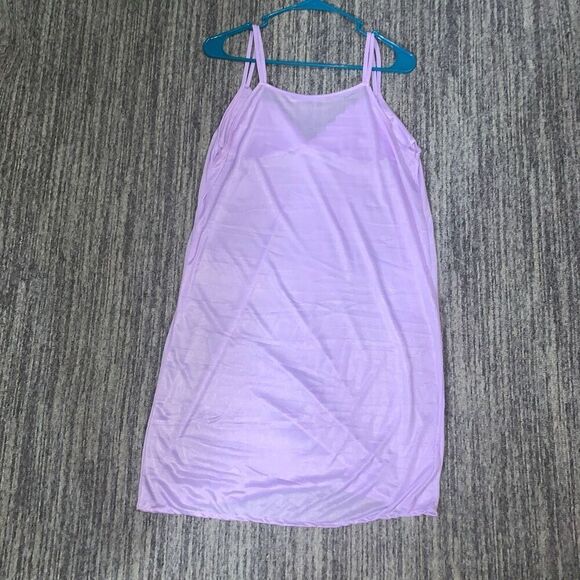 YiZhiFang Womens Size Medium 2 Piece Chemise Robe Set Purple Belted Flowy - Picture 7 of 7